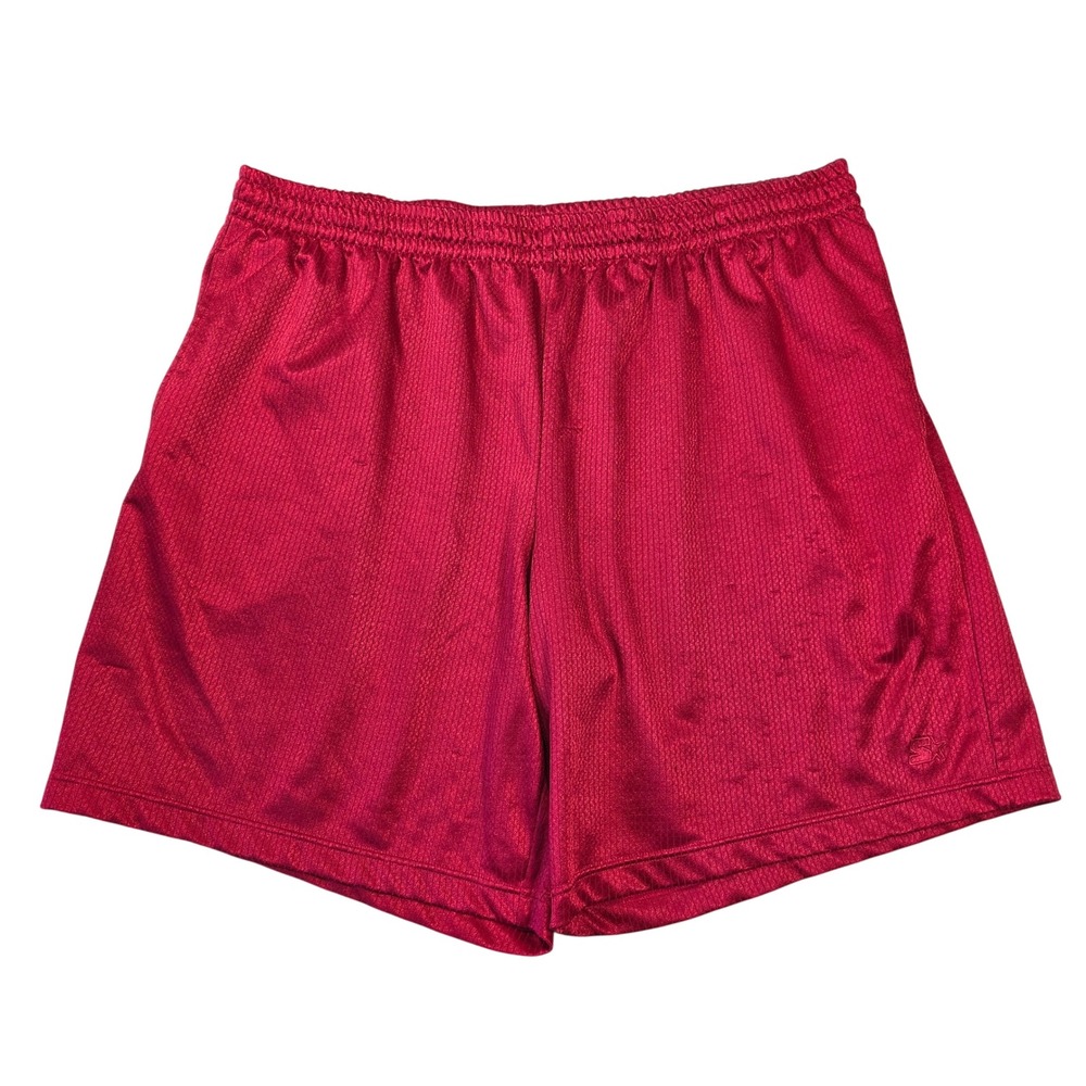 Starter Mens 2XL Red Mesh Athletic Basketball Shorts Elastic Waist Training